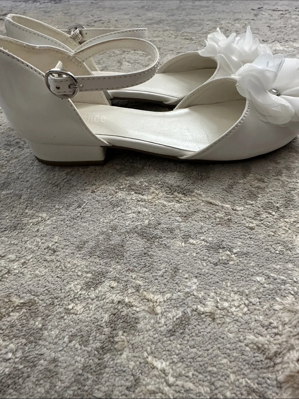 Gymboree Girls White Floral Accent Ankle-Strap Communion Flower girl 13